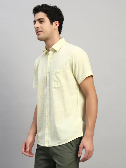 Casual Shirt for Men | Breathable & Soft with Color Fastness Regular Fit Spread Collar Neck Cotton Fabric Checkered Pattern