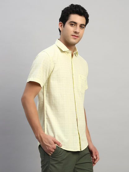 Casual Shirt for Men | Breathable & Soft with Color Fastness Regular Fit Spread Collar Neck Cotton Fabric Checkered Pattern