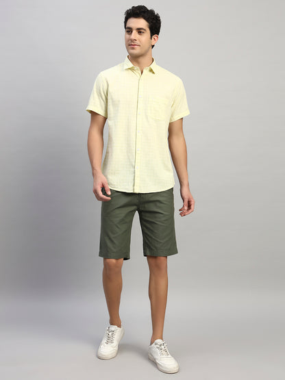 Casual Shirt for Men | Breathable & Soft with Color Fastness Regular Fit Spread Collar Neck Cotton Fabric Checkered Pattern