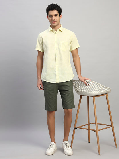 Casual Shirt for Men | Breathable & Soft with Color Fastness Regular Fit Spread Collar Neck Cotton Fabric Checkered Pattern