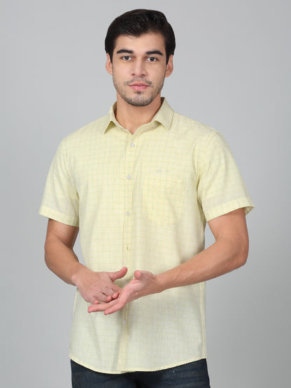 Casual Shirt for Men | Breathable & Soft with Color Fastness Regular Fit Spread Collar Neck Cotton Fabric Checkered Pattern