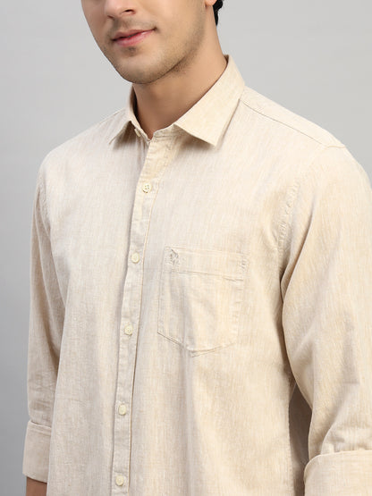 Casual Shirt for Men | Breathable & Soft with Color Fastness Regular Fit Spread Collar Neck Cotton Fabric Self Design Pattern