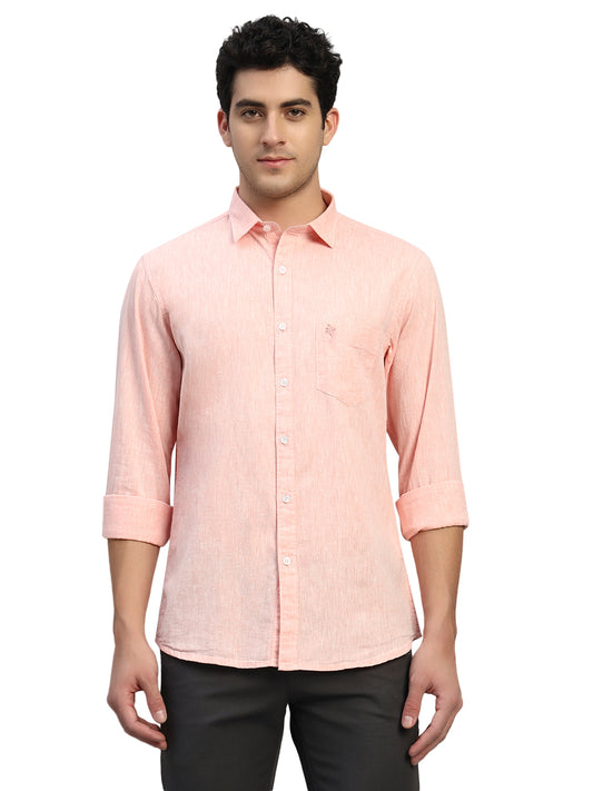 Casual Shirt for Men | Breathable & Soft with Color Fastness Regular Fit Spread Collar Neck Cotton Fabric Self Design Pattern