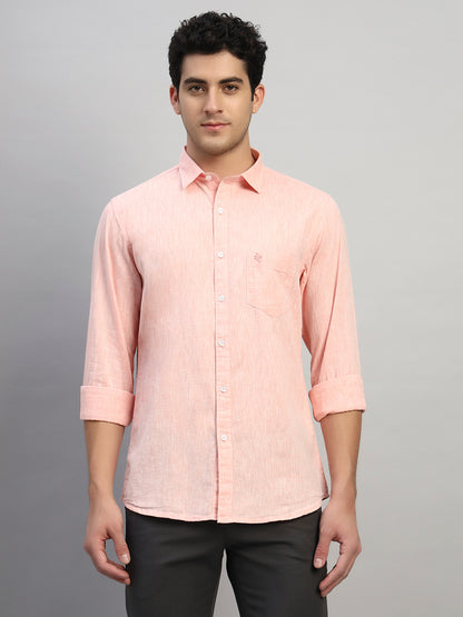 Casual Shirt for Men | Breathable & Soft with Color Fastness Regular Fit Spread Collar Neck Cotton Fabric Self Design Pattern