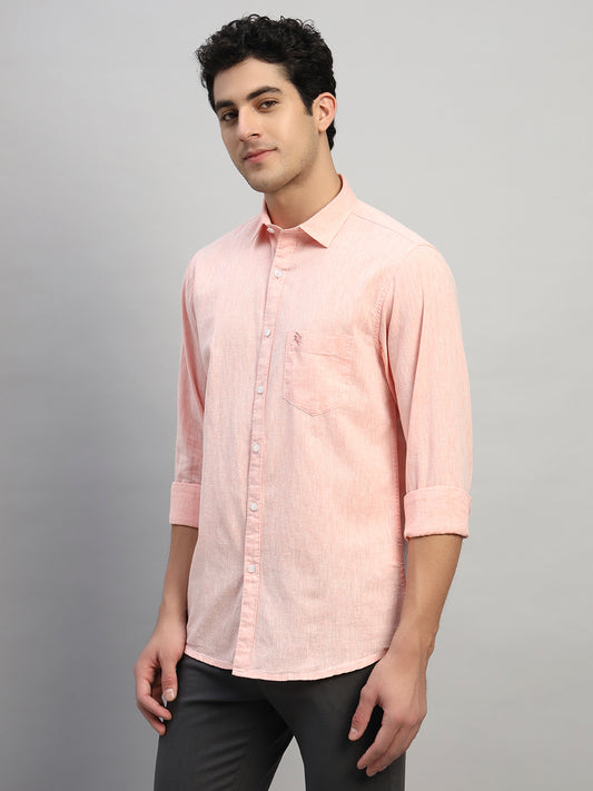 Casual Shirt for Men | Breathable & Soft with Color Fastness Regular Fit Spread Collar Neck Cotton Fabric Self Design Pattern