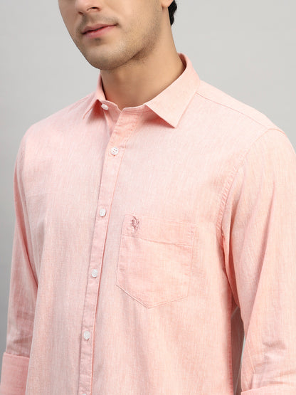 Casual Shirt for Men | Breathable & Soft with Color Fastness Regular Fit Spread Collar Neck Cotton Fabric Self Design Pattern