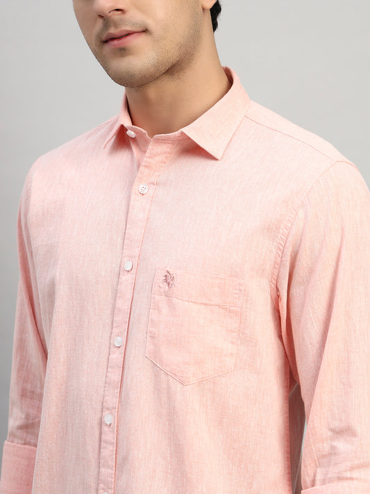 Casual Shirt for Men | Breathable & Soft with Color Fastness Regular Fit Spread Collar Neck Cotton Fabric Self Design Pattern