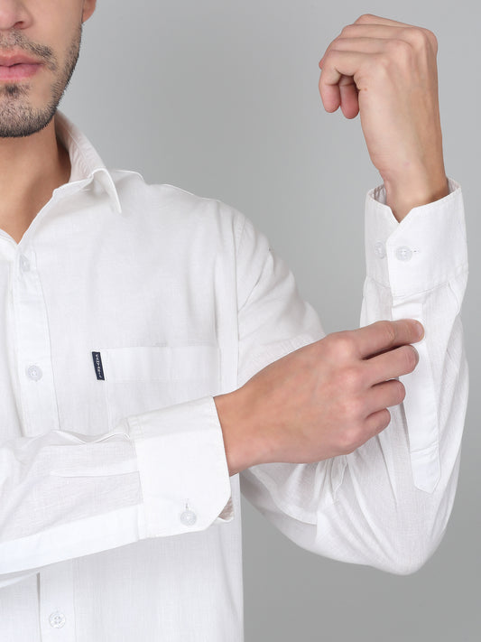Casual Shirt for Men | Breathable & Soft with Color Fastness Regular Fit Spread Collar Neck Cotton Fabric Solid Pattern