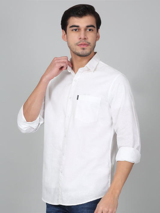 Casual Shirt for Men | Breathable & Soft with Color Fastness Regular Fit Spread Collar Neck Cotton Fabric Solid Pattern