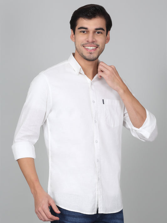 Casual Shirt for Men | Breathable & Soft with Color Fastness Regular Fit Spread Collar Neck Cotton Fabric Solid Pattern