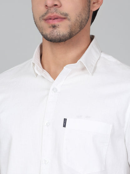 Casual Shirt for Men | Breathable & Soft with Color Fastness Regular Fit Spread Collar Neck Cotton Fabric Solid Pattern