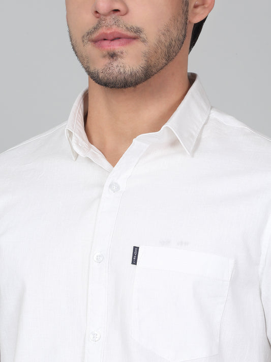 Casual Shirt for Men | Breathable & Soft with Color Fastness Regular Fit Spread Collar Neck Cotton Fabric Solid Pattern