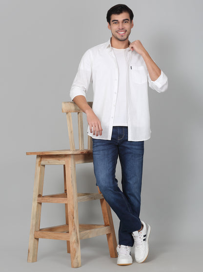 Casual Shirt for Men | Breathable & Soft with Color Fastness Regular Fit Spread Collar Neck Cotton Fabric Solid Pattern