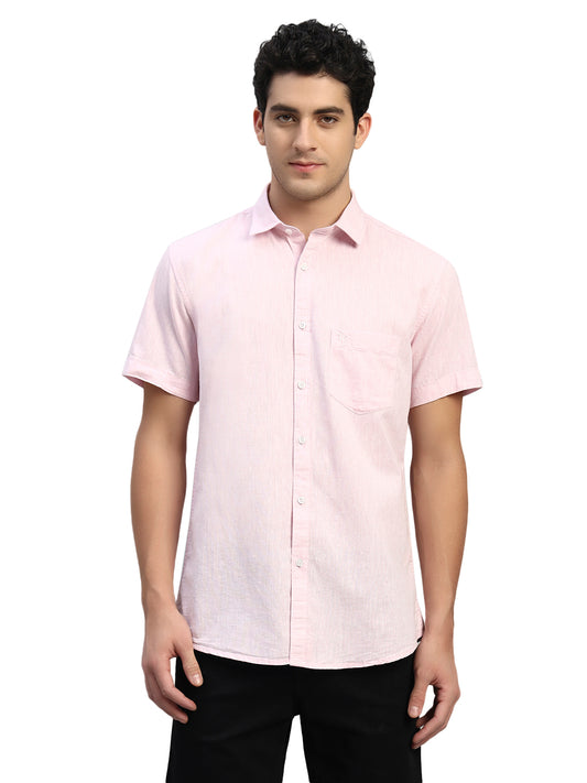 Casual Shirt for Men | Breathable & Soft with Color Fastness Regular Fit Spread Collar Neck Cotton Fabric Solid Pattern