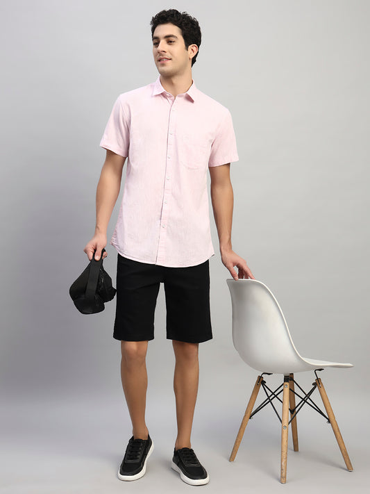 Casual Shirt for Men | Breathable & Soft with Color Fastness Regular Fit Spread Collar Neck Cotton Fabric Solid Pattern