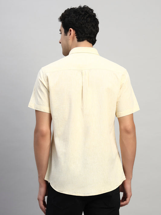 Casual Shirt for Men | Breathable & Soft with Color Fastness Regular Fit Spread Collar Neck Cotton Fabric Solid Pattern