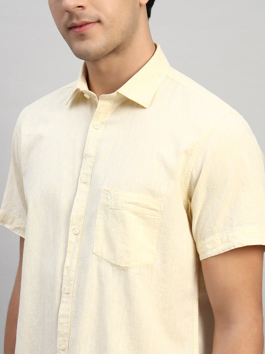 Casual Shirt for Men | Breathable & Soft with Color Fastness Regular Fit Spread Collar Neck Cotton Fabric Solid Pattern