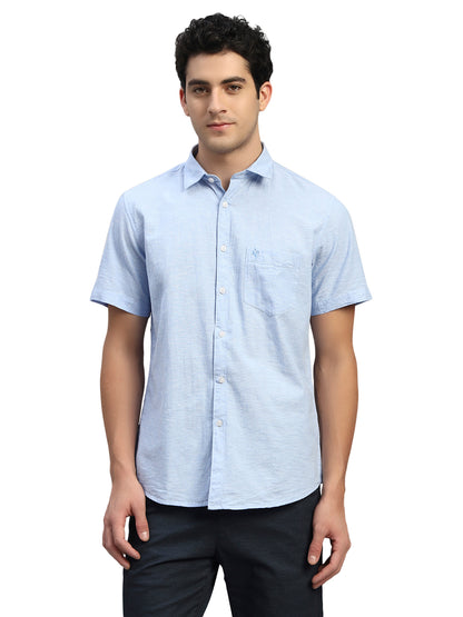Casual Shirt for Men | Breathable & Soft with Color Fastness Regular Fit Spread Collar Neck Cotton Fabric Solid Pattern