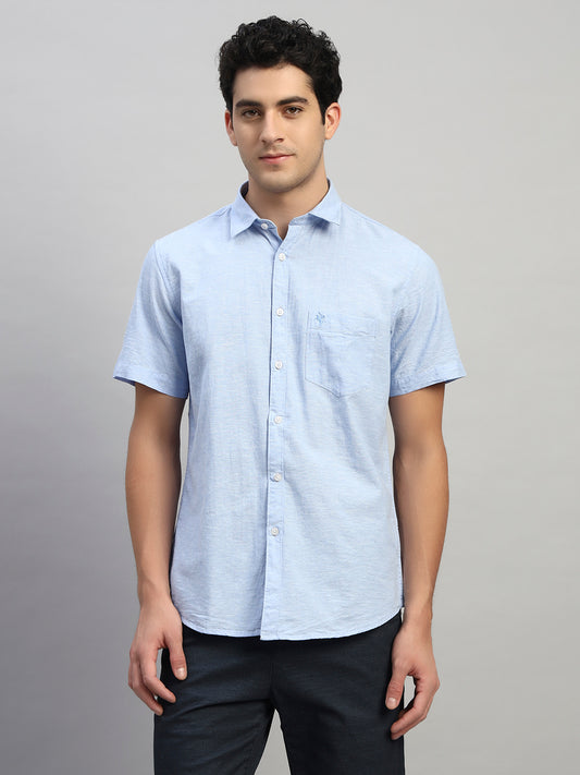 Casual Shirt for Men | Breathable & Soft with Color Fastness Regular Fit Spread Collar Neck Cotton Fabric Solid Pattern