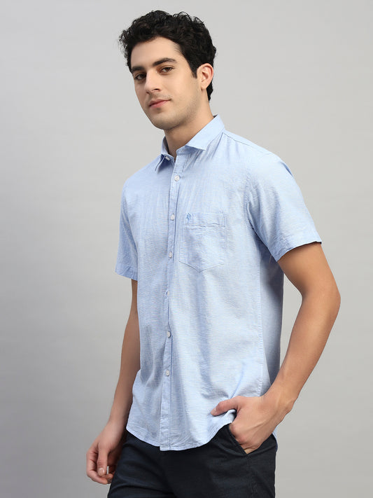 Casual Shirt for Men | Breathable & Soft with Color Fastness Regular Fit Spread Collar Neck Cotton Fabric Solid Pattern