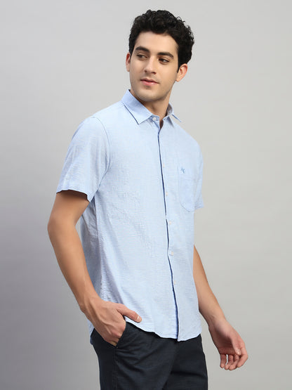 Casual Shirt for Men | Breathable & Soft with Color Fastness Regular Fit Spread Collar Neck Cotton Fabric Solid Pattern