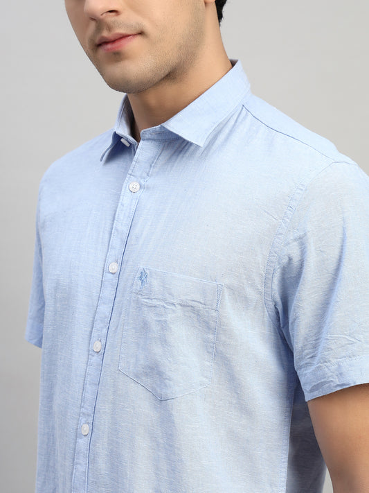 Casual Shirt for Men | Breathable & Soft with Color Fastness Regular Fit Spread Collar Neck Cotton Fabric Solid Pattern
