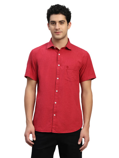 Casual Shirt for Men | Breathable & Soft with Color Fastness Regular Fit Spread Collar Neck Cotton Fabric Solid Pattern