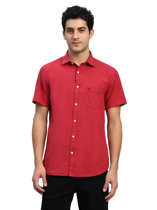 Casual Shirt for Men | Breathable & Soft with Color Fastness Regular Fit Spread Collar Neck Cotton Fabric Solid Pattern