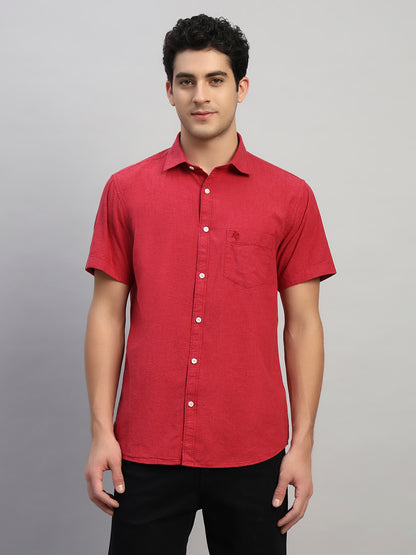 Casual Shirt for Men | Breathable & Soft with Color Fastness Regular Fit Spread Collar Neck Cotton Fabric Solid Pattern