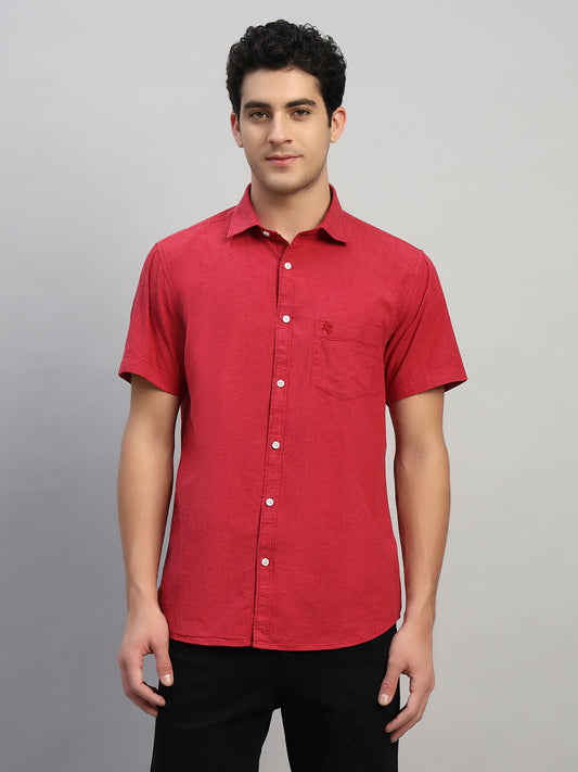 Casual Shirt for Men | Breathable & Soft with Color Fastness Regular Fit Spread Collar Neck Cotton Fabric Solid Pattern