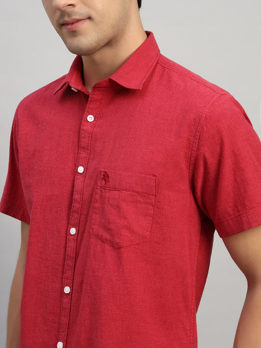 Casual Shirt for Men | Breathable & Soft with Color Fastness Regular Fit Spread Collar Neck Cotton Fabric Solid Pattern