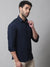 Cantabil Cotton Blend Solid Navy Blue Full Sleeve Casual Shirt for Men with Pocket (7070281138315)