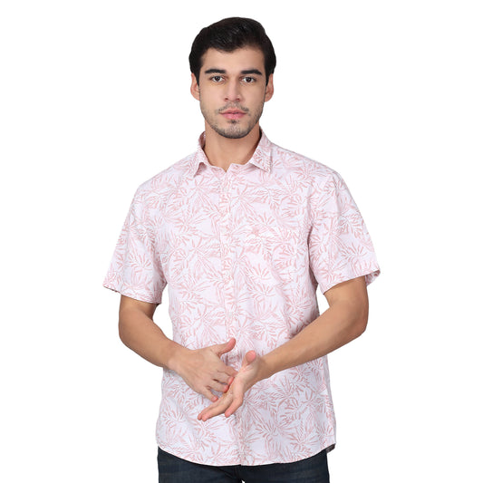 Casual Shirt for Men | Breathable & Soft with Color Fastness Regular Fit Spread Collar Neck Cotton Fabric Printed Pattern