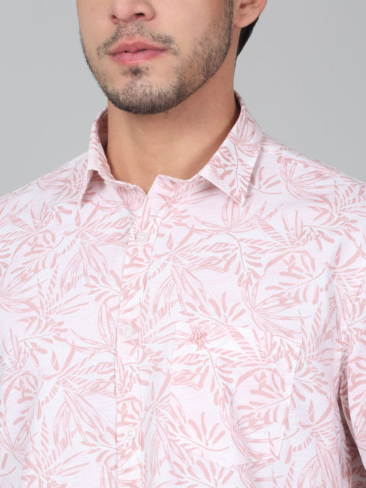 Casual Shirt for Men | Breathable & Soft with Color Fastness Slim Fit Spread Collar 100% Cotton Fabric Printed Pattern