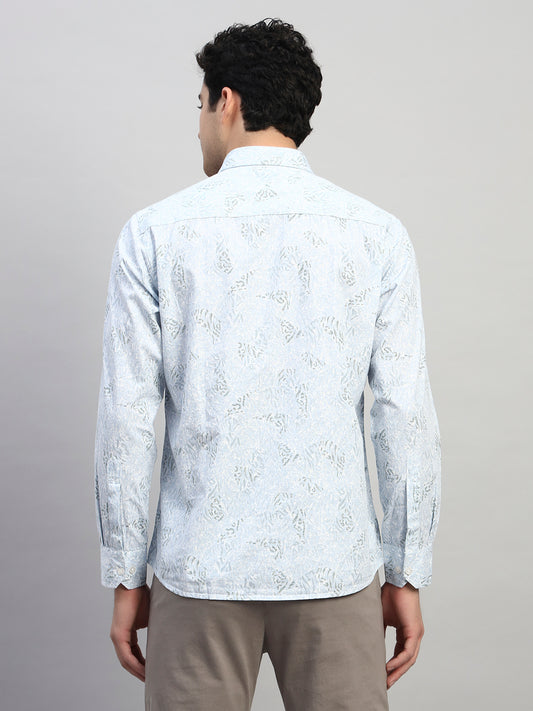 Casual Shirt for Men | Breathable & Soft with Color Fastness Regular Fit Spread Collar Neck Cotton Fabric Printed Pattern