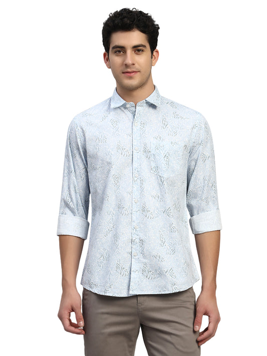 Casual Shirt for Men | Breathable & Soft with Color Fastness Regular Fit Spread Collar Neck Cotton Fabric Printed Pattern