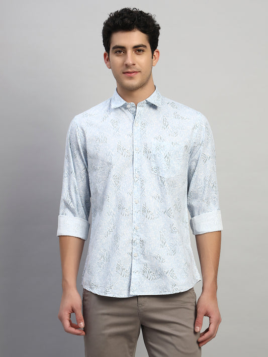 Casual Shirt for Men | Breathable & Soft with Color Fastness Regular Fit Spread Collar Neck Cotton Fabric Printed Pattern