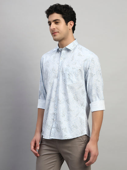 Casual Shirt for Men | Breathable & Soft with Color Fastness Regular Fit Spread Collar Neck Cotton Fabric Printed Pattern