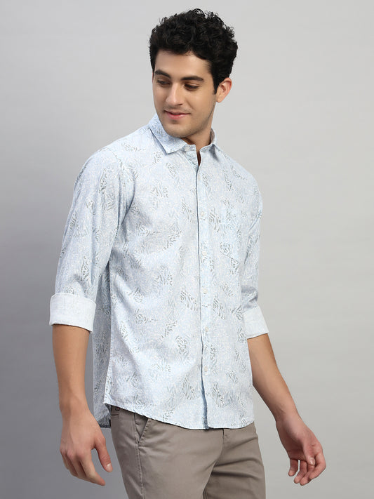 Casual Shirt for Men | Breathable & Soft with Color Fastness Regular Fit Spread Collar Neck Cotton Fabric Printed Pattern