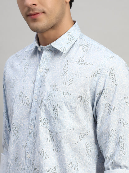 Casual Shirt for Men | Breathable & Soft with Color Fastness Regular Fit Spread Collar Neck Cotton Fabric Printed Pattern