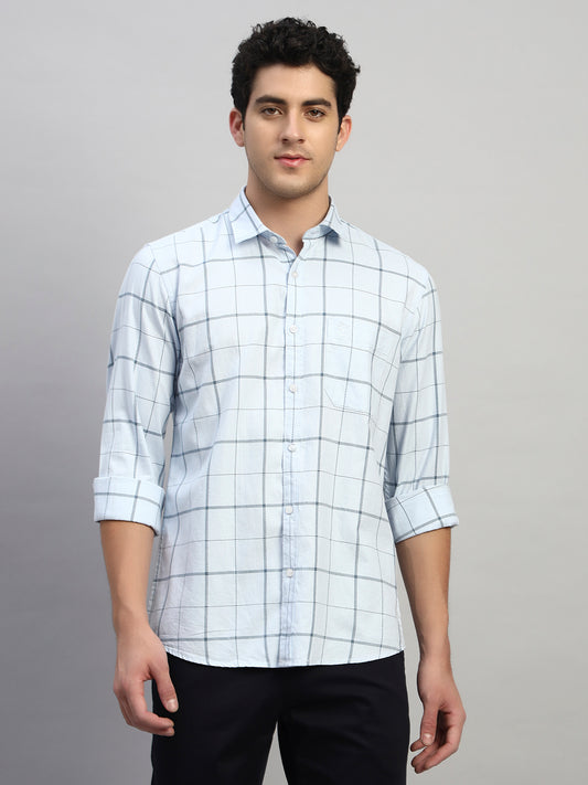 Casual Shirt for Men | Breathable & Soft with Color Fastness Regular Fit Spread Collar Neck Cotton Fabric Checkered Pattern
