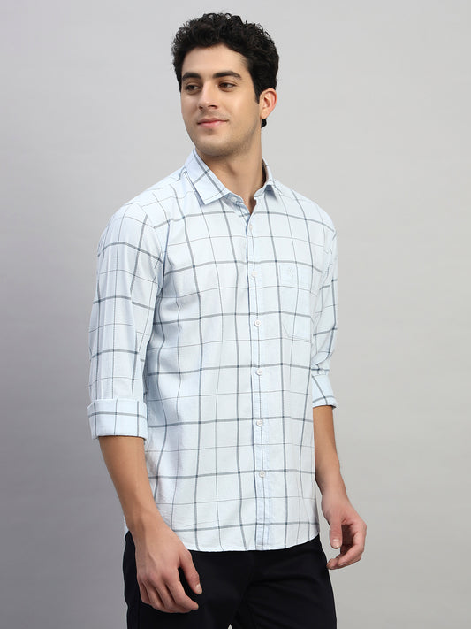 Casual Shirt for Men | Breathable & Soft with Color Fastness Regular Fit Spread Collar Neck Cotton Fabric Checkered Pattern