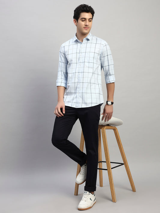 Casual Shirt for Men | Breathable & Soft with Color Fastness Regular Fit Spread Collar Neck Cotton Fabric Checkered Pattern
