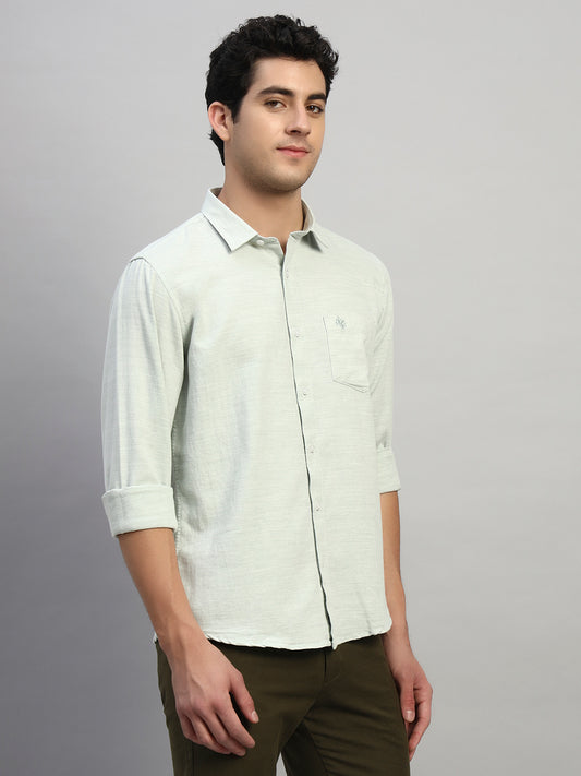 Casual Shirt for Men | Breathable & Soft with Color Fastness Regular Fit Spread Collar Neck Cotton Blend Fabric Self Design Pattern