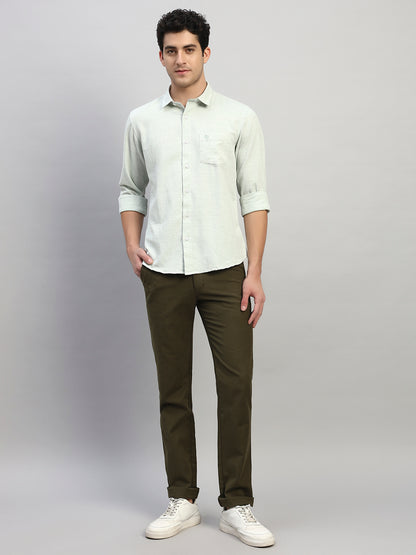 Casual Shirt for Men | Breathable & Soft with Color Fastness Regular Fit Spread Collar Neck Cotton Blend Fabric Self Design Pattern