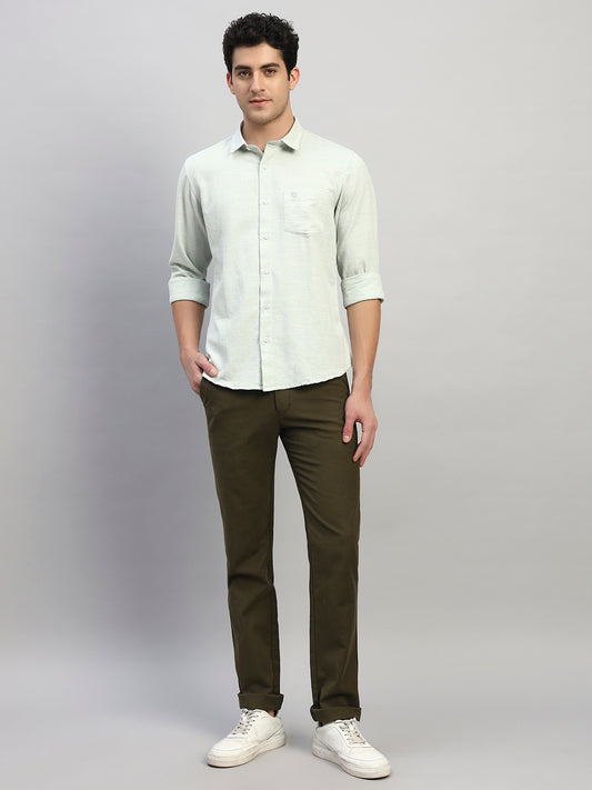Casual Shirt for Men | Breathable & Soft with Color Fastness Regular Fit Spread Collar Neck Cotton Blend Fabric Self Design Pattern