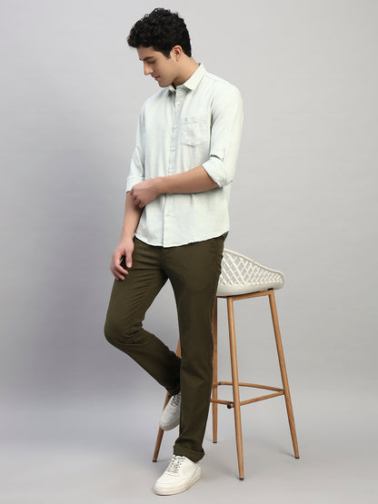 Casual Shirt for Men | Breathable & Soft with Color Fastness Regular Fit Spread Collar Neck Cotton Blend Fabric Self Design Pattern