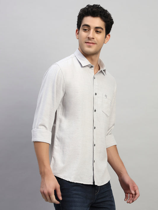 Casual Shirt for Men | Breathable & Soft with Color Fastness Regular Fit Spread Collar Neck Cotton Blend Fabric Self Design Pattern