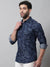 Cantabil Cotton Printed Blue Full Sleeve Casual Shirt for Men with Pocket (7070779736203)
