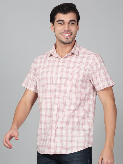 Casual Shirt for Men | Breathable & Soft with Color Fastness Regular Fit Spread Collar Neck Cotton Fabric Checkered Pattern